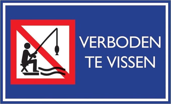 Pickup Nautic verboden te vissen - Bord 33x20cm