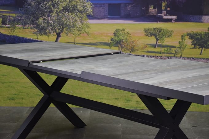 Tunis New Delhi dining tuinset uitschuifbaar 204-264x103xH74,5 cm 9 delig verstelbaar