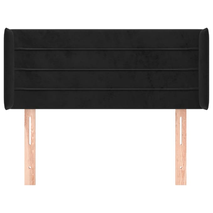 vidaXL - Hoofdbord - met - randen - 93x16x78/88 - cm - fluweel - zwart