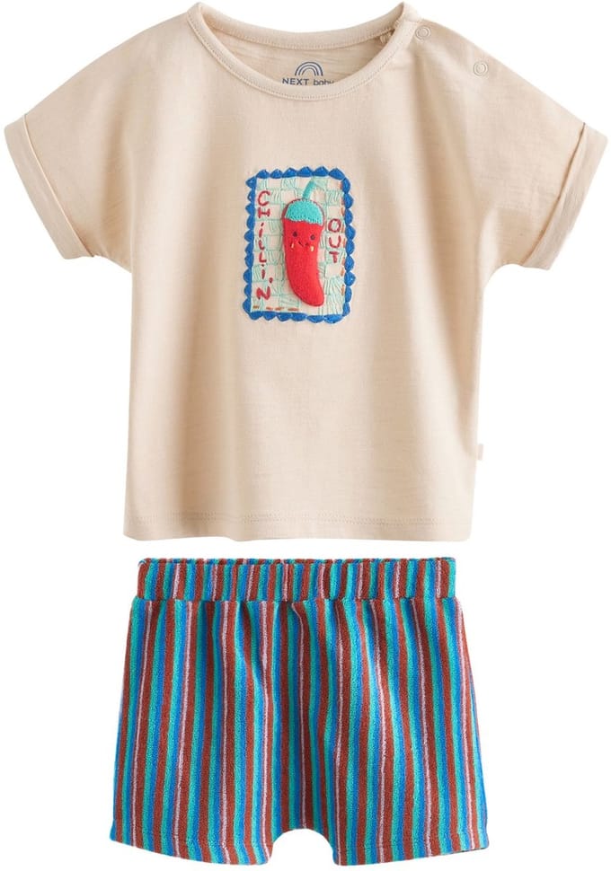 Next - Jongens - Setje met topje en short voor baby’s - Naturel