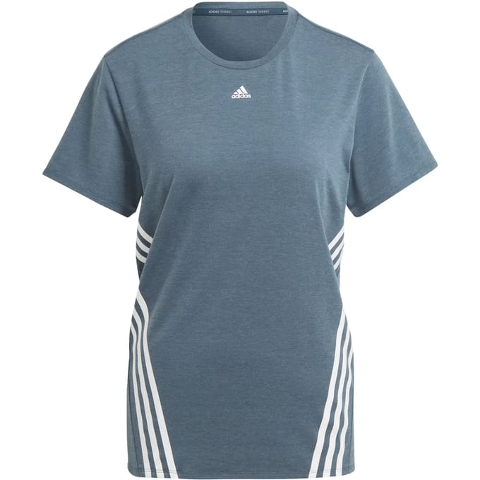adidas Performance Train Icons 3-Stripes T-shirt - Dames - Turquoise- M