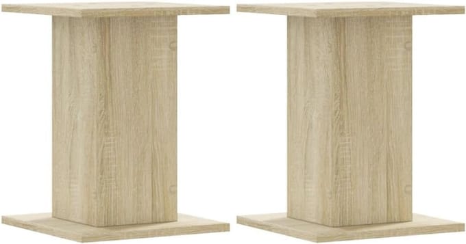 Set van 2 Stevige Houten Speaker Stands in Sonoma Eikenhout
