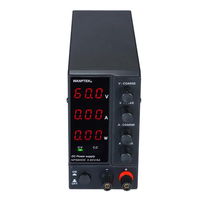 WANPTEK Schakelende DC-voeding NPS605W 0-60V 0-5A 3-cijferig LED-display Hoge precisie instelbaar EU Plug zwart