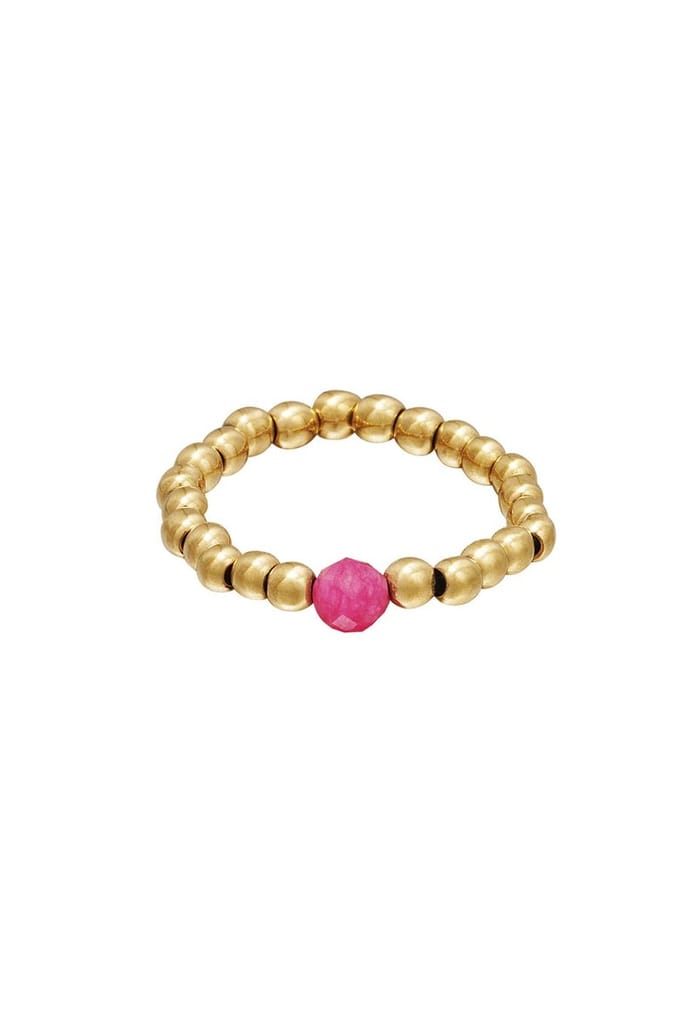 Teenring kralen Rosé Hematiet 14