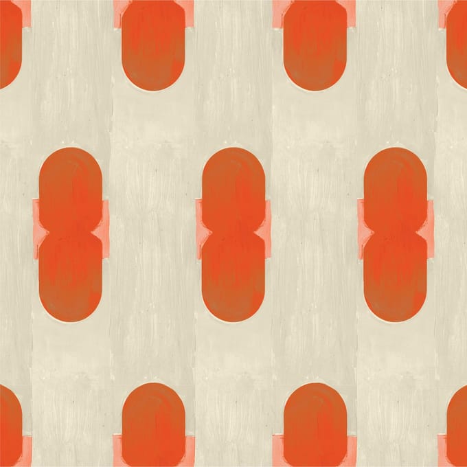 Behang Fez Favour Oranje