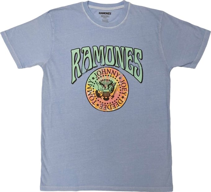 Ramones - Crest Psych Heren T-shirt - M - Blauw