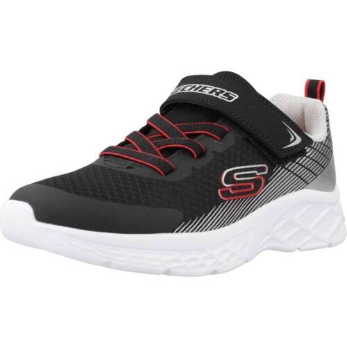 Skechers Microspec II kinder sneakers zwart/wit - Maat 36
