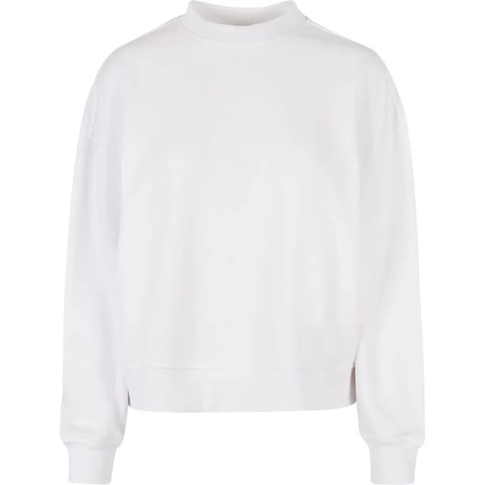 Build your Brand Ladies Oversized Crewneck Sweatshirt BY212 - White - M