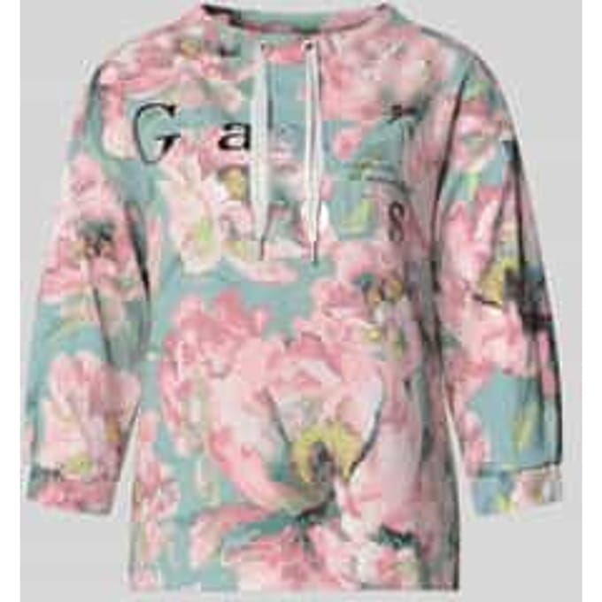 sweatshirt met 3/4-mouwen en trekkoord