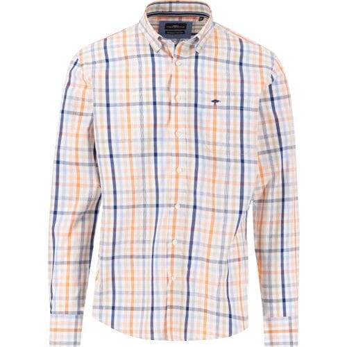 Fynch-Hatton Overhemd Combi Check Button-Down Sunny Orange / male
