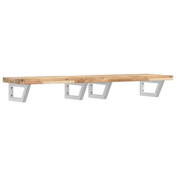 vidaXL - Badkamer - wandschap - staal - en - massief - acaciahout