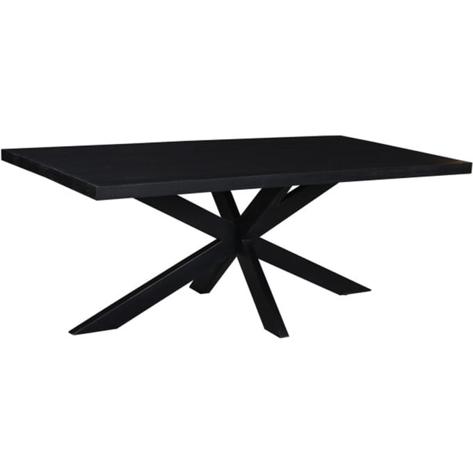 Livingfurn - e Zwart Eetkamertafel - - Mango Hout - 180 cm