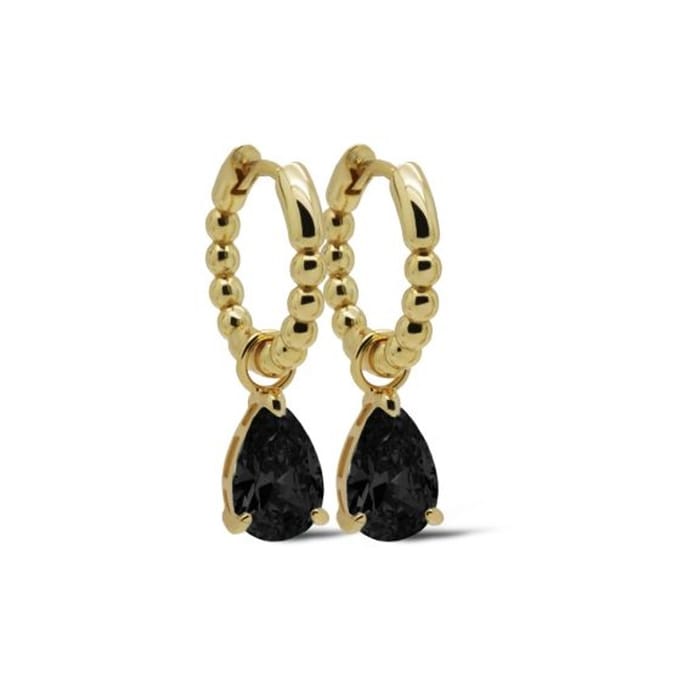 Karma Oorhangers Drop Black Goud