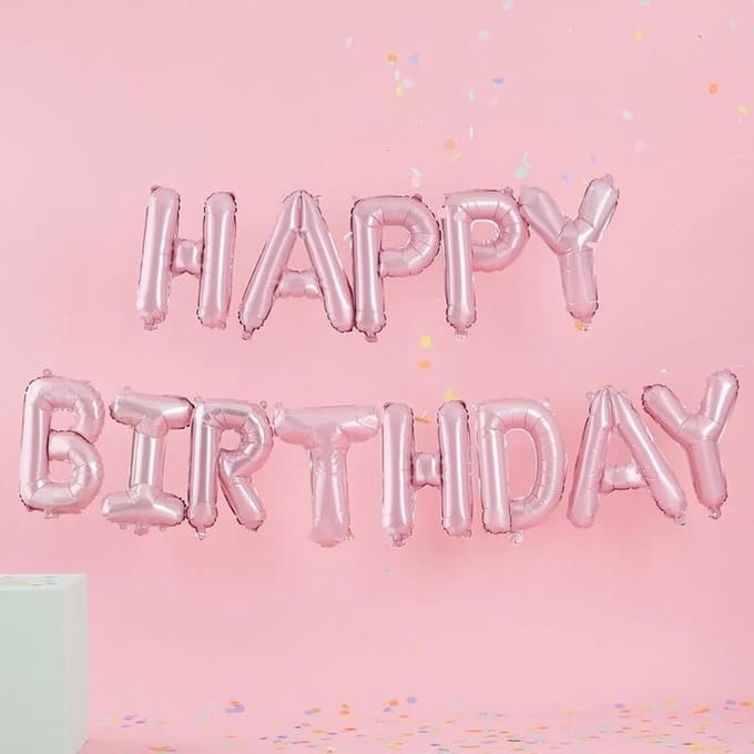 Ginger Ray - Ginger Ray - Folie letters Happpy Birthday Roze