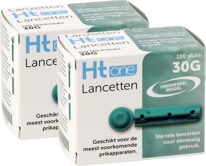 Lancetten HT One, 30G, per 2 x 100 stuks – extra dunne naald