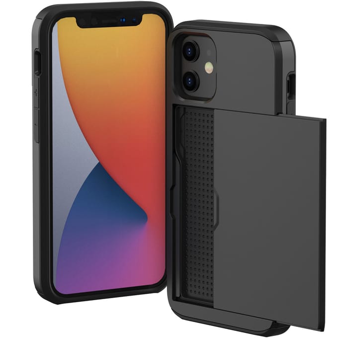 imoshion Hoesje met Pasjeshouder - Geschikt voor Apple iPhone 12 Mini - Zwart