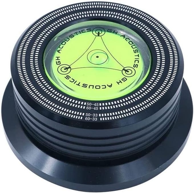 Bubble Level Speed Detection Turntable LP Vinyl Disc Stabilizer Clamp