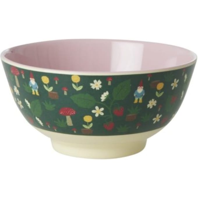 Rice kerst melamine kom medium forest gnome