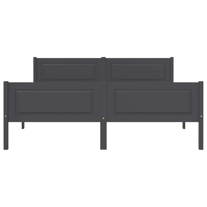 vidaXL - Bedframe - massief - grenenhout - grijs - 160x200 - cm