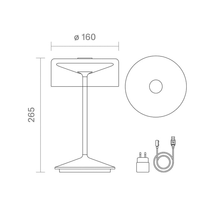 Sigor Numotion LED oplaadbare tafellamp, roségoud, glas, IP54, dimbaar