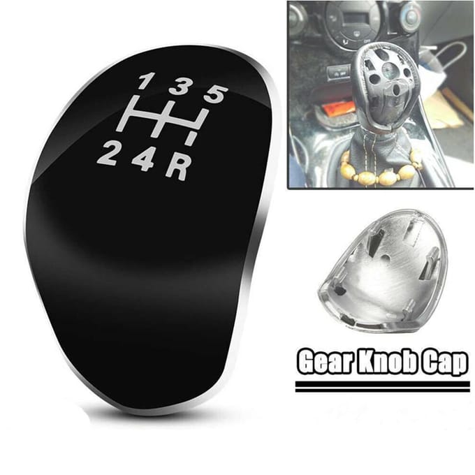 5-versnellingspookknop Insert Cap Cover Zwart ABS voor Ford Fiesta Kuga Focus gray