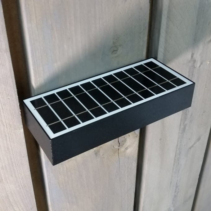Solar wandlamp 6W op sensor zwart/wit brick model - indirecte verlichting - bewegingsmelder - warm witte lichtkleur