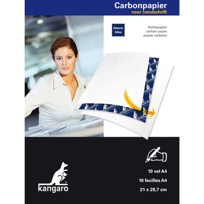 Carbonpapier Kangaro A4 21x29,7cm 10 vel blauw