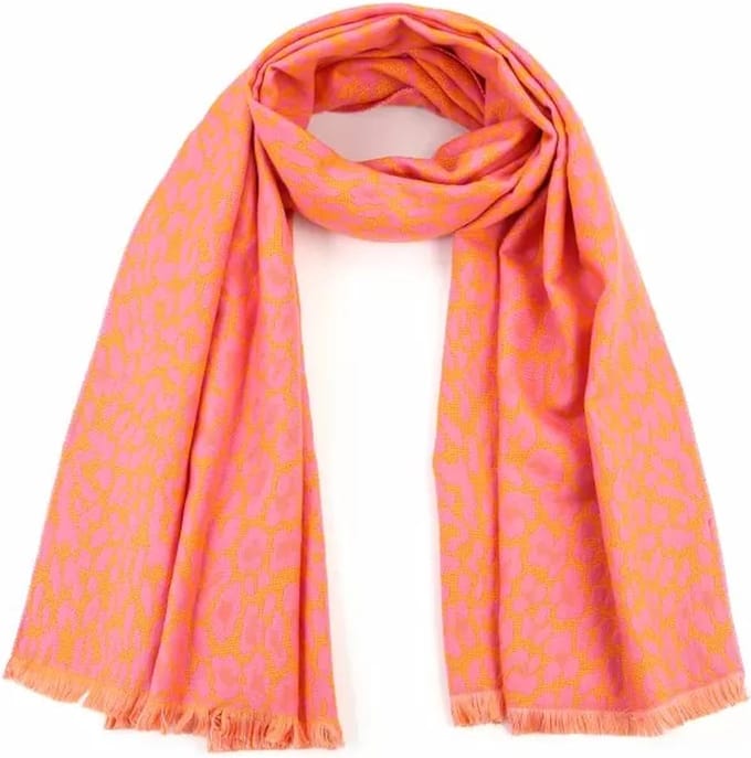 Bijoutheek Sjaal (Fashion) Panter Fuchsia
