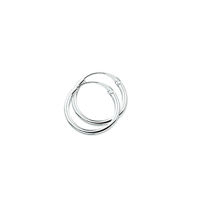 Zilver Gerhodineerde oorringen ronde buis 1304836