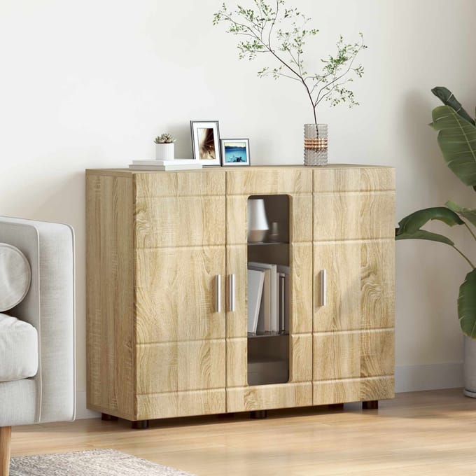 vidaXL - Houten - Kast - Sonoma - Eik - Bewerkt - hout