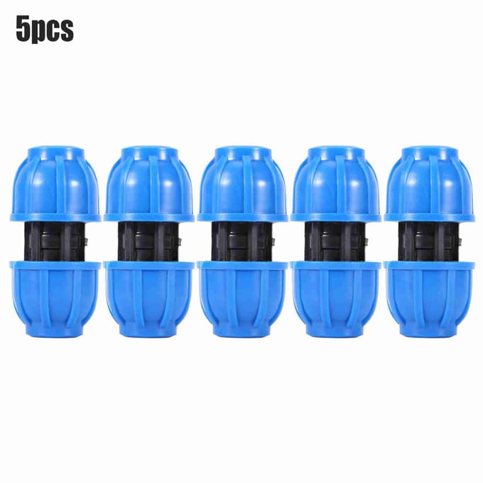 Raccord de tuyau d'eau droit en plastique PE de 20 mm à 20 mm, 5 pièces, adaptateur de connexion de tuyau blue