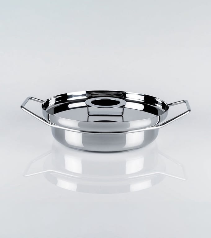 KnIndustrie Back/Up Hapjespan Ø26cm RVS - Italiaans Design Lage Koekenpan Inductie