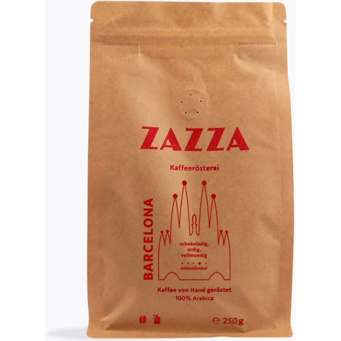 Zazza Kaffeerösterei Zazza Barcelona Espresso 250 g   Ganze Bohne   Kräftige Arabica Mischung mit Schokoladennoten & geringer Säure für Siebträger &