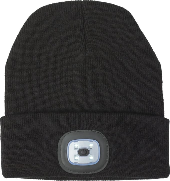 Benson Wintermuts met LED lamp - beanie - zwart - voor volwassenen