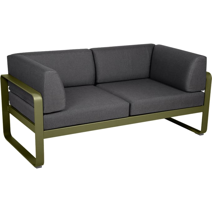 Fermob BELLEVIE club sofa 2 zits - D3 Pesto - A3 grafietgrijs