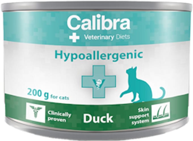 Calibra Cat Veterinary Diets - Hypoallergenic Eend - Natvoer - 6 x 200 g