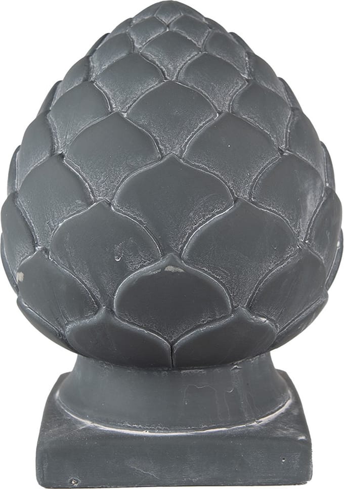 Clayre & Eef Decoratie Dennenappel Ø 18x24 cm Grijs Steen