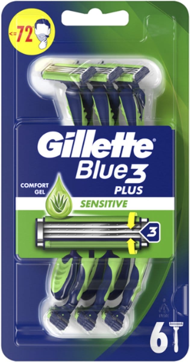 Gillette Blue3 Sensitive - 6 stuks - Wegwerpmesjes