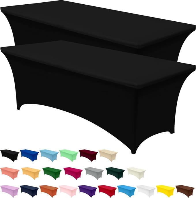 Rekbaar Tafelkleed 2 Pak - Zwart - 244x76x76 cm