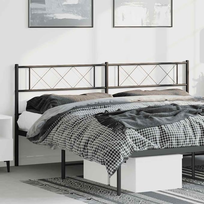 vidaXL - Vervangend - hoofdbord - 180 - cm - metaal - zwart