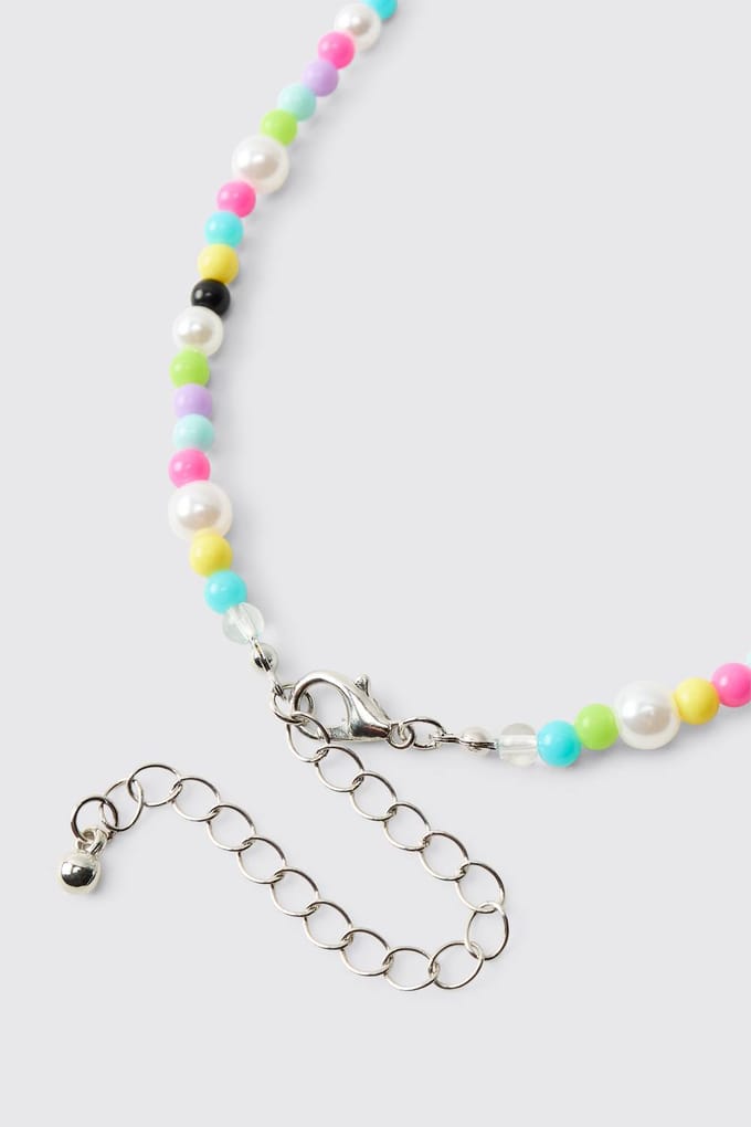Multi-Colour Pastel Beaded Strand Necklace