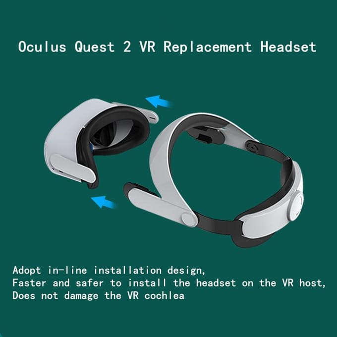 Convient aux lunettes Oculus Quest2 VR, couvre-chef confortable, équilibre réglable, pas de pression sur le blanc