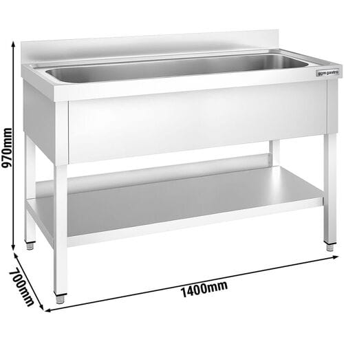 GGM Gastro Topfspültisch PREMIUM - 1400x700mm - mit 1 Becken