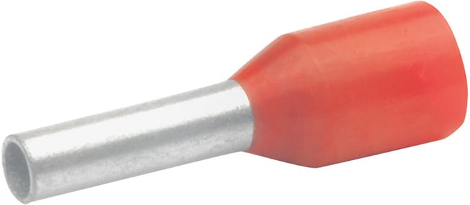 Klauke adereindhuls geïsoleerd 1mm2 hulslengte 8mm rood - per 100 stuks (4718)