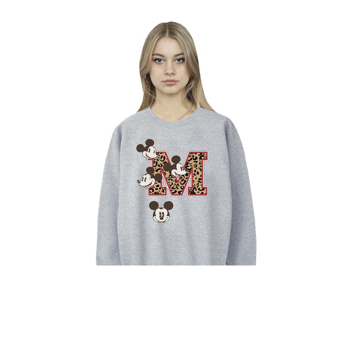Disney Dames/Dames Mickey Mouse M Faces Sweatshirt (Sportgrijs)