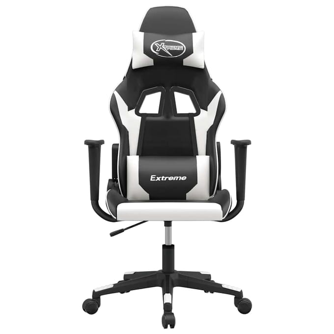 vidaXL - Gamestoel - kunstleer - zwart - en - wit