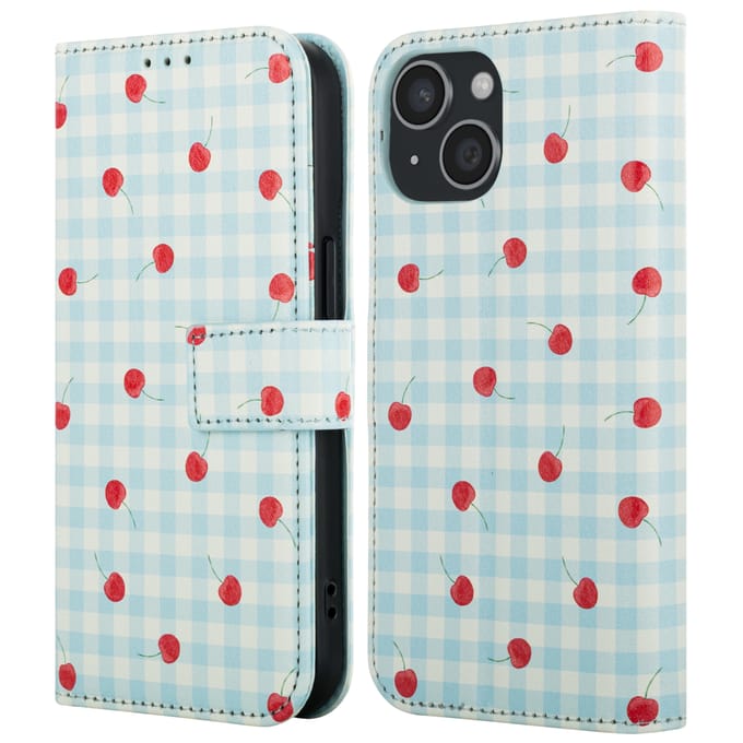 imoshion Hoesje - Geschikt voor Apple iPhone 13 - Design Bookcase smartphone - Cherry Check