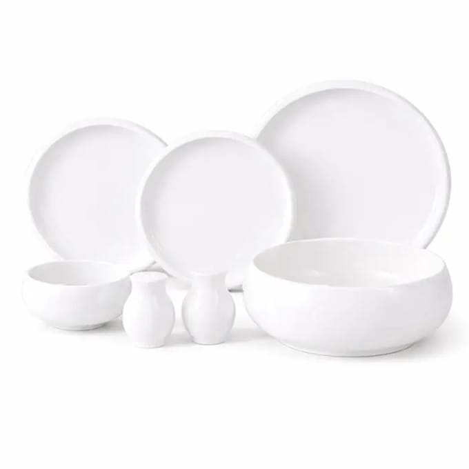 Almina Belicia - Porseleinen Serviesset - 27-delig - Wit - 6-Persoons - Dinerset