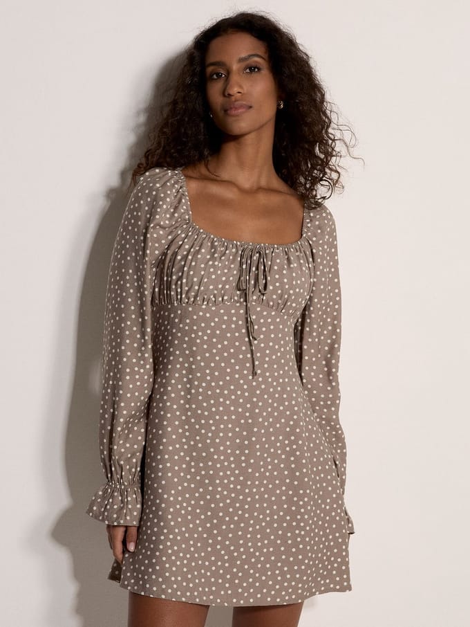 Mini-jurk met stippenprint
