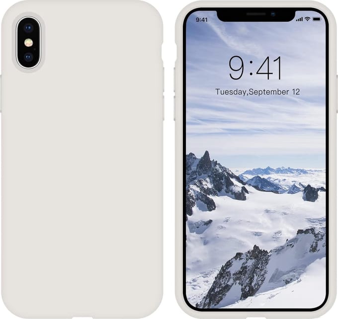 Solid hoesje Soft Touch Liquid Silicone Flexible TPU Cover - Geschikt voor: iPhone X / XS - Wit